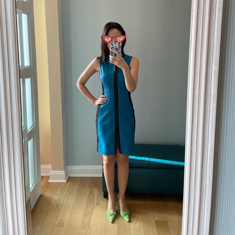 Elie Tahari "Mila" lambskin dress